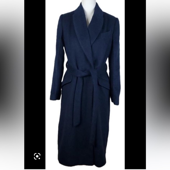 Topshop Manhattan Coat - Tailored, Belted, Double Breasted in Navy 2P - Picture 15 of 16